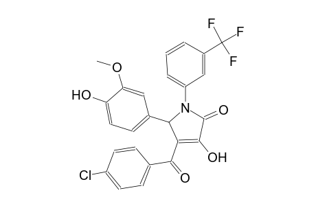 4-(4-chlorobenzoyl)-3-hydroxy-5-(4-hydroxy-3-methoxyphenyl)-1-[3-(trifluoromethyl)phenyl]-1,5-dihydro-2H-pyrrol-2-one