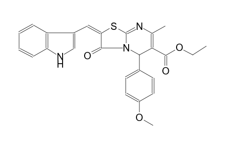 5H-thiazolo[3,2-a]pyrimidine-6-carboxylic acid, 2,3-dihydro-2-(1H-indol-3-ylmethylene)-5-(4-methoxyphenyl)-7-methyl-3-oxo-, ethyl ester, (2E)-