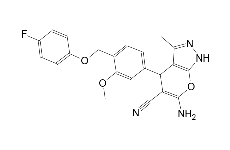 6-amino-4-{4-[(4-fluorophenoxy)methyl]-3-methoxyphenyl}-3-methyl-1,4-dihydropyrano[2,3-c]pyrazole-5-carbonitrile