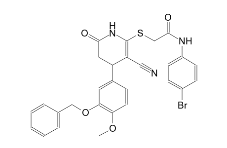 acetamide, N-(4-bromophenyl)-2-[[3-cyano-1,4,5,6-tetrahydro-4-[4-methoxy-3-(phenylmethoxy)phenyl]-6-oxo-2-pyridinyl]thio]-