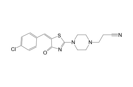 3-[4-[(5E)-5-(4-chlorobenzylidene)-4-keto-2-thiazolin-2-yl]piperazino]propionitrile