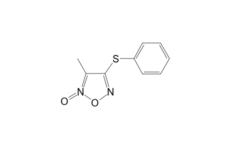 3-methyl-2-oxido-4-(phenylthio)furazan-2-ium