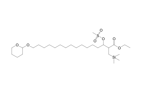 3-Methylsulfonyloxy-16-(2-oxanyloxy)-2-(trimethylsilylmethyl)hexadecanoic acid ethyl ester