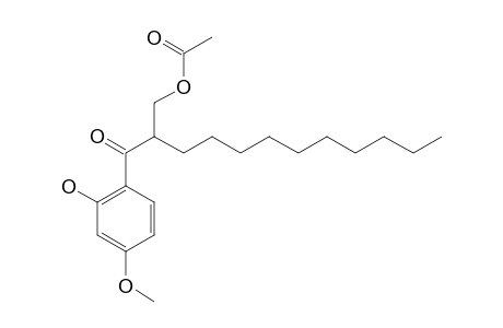 (-)-2-ACETOXYMETHYL-1-(2-HYDROXY-4-METHOXYPHENYL)-DODECAN-1-ONE