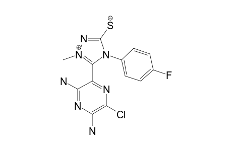 ANHYDRO-3-MERCAPTO-1-METHYL-4(PARA-FLUORO-PHENYL)-5-(3',5'-DIAMINO-6'-CHLORO-2'-PYRAZINYL)-1,2,4-TRIAZOLIUM-HYDROXIDE
