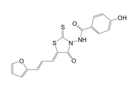 N-{(5Z)-5-[(2E)-3-(2-furyl)-2-propenylidene]-4-oxo-2-thioxo-1,3-thiazolidin-3-yl}-4-hydroxybenzamide