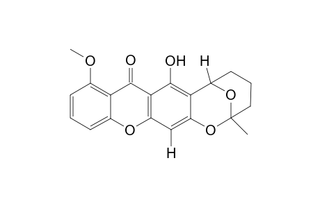 1-Hydroxy-8-methoxy-2,3-[5'-methoxy-6',7'-dioxabicyclo[3.3.1]heptane]-xanthone