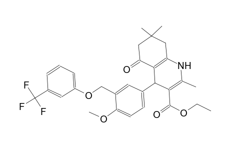ethyl 4-(4-methoxy-3-{[3-(trifluoromethyl)phenoxy]methyl}phenyl)-2,7,7-trimethyl-5-oxo-1,4,5,6,7,8-hexahydro-3-quinolinecarboxylate