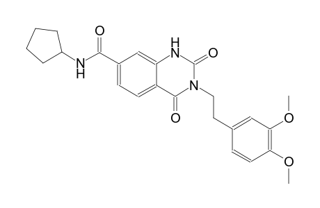 N-cyclopentyl-3-[2-(3,4-dimethoxyphenyl)ethyl]-2,4-dioxo-1,2,3,4-tetrahydro-7-quinazolinecarboxamide