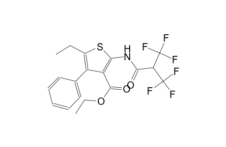 3-thiophenecarboxylic acid, 5-ethyl-4-phenyl-2-[[3,3,3-trifluoro-1-oxo-2-(trifluoromethyl)propyl]amino]-, ethyl ester