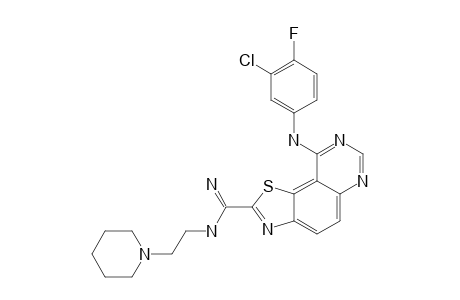 9-(3-CHLORO-4-FLUOROPHENYLAMINO)-N-[2-(PIPERIDIN-1-YL)-ETHYL]-THIAZOLO-[5,4-F]-QUINAZOLINE-2-CARBOXIMIDAMIDE