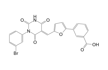 3-{5-[(E)-(1-(3-bromophenyl)-2,4,6-trioxotetrahydro-5(2H)-pyrimidinylidene)methyl]-2-furyl}benzoic acid