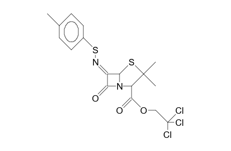 3,3-Dimethyl-6-(4-tolylthio)imino-7-oxo-4-thia-1-aza-bicyclo(3.2.0)heptane-2-carboxylic acid, trichloro-ethyl ester