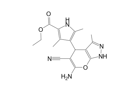 4-(6-amino-5-cyano-3-methyl-2,4-dihydropyrano[2,3-c]pyrazol-4-yl)-3,5-dimethyl-1H-pyrrole-2-carboxylic acid ethyl ester