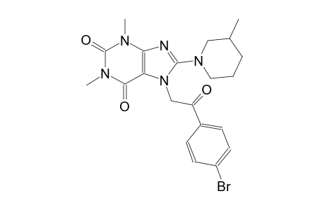 1H-purine-2,6-dione, 7-[2-(4-bromophenyl)-2-oxoethyl]-3,7-dihydro-1,3-dimethyl-8-(3-methyl-1-piperidinyl)-