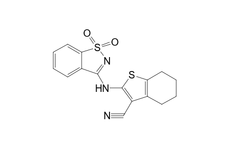 1-Benzothiophene-3-carbonitrile, 2-[(1,2-benzisothiazol-3-yl)amino]-4,5,6,7-tetrahydro-, S,S-dioxide