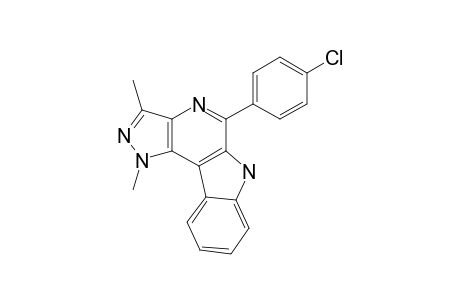 5-(4-CHLOROPHENYL)-1,3-DIMETHYL-1H,6H-PYRAZOLO-[3',4':5,6]-PYRIDO-[3,4-B]-INDOLE