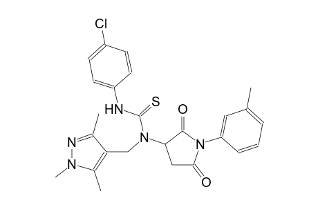 N'-(4-chlorophenyl)-N-[1-(3-methylphenyl)-2,5-dioxo-3-pyrrolidinyl]-N-[(1,3,5-trimethyl-1H-pyrazol-4-yl)methyl]thiourea