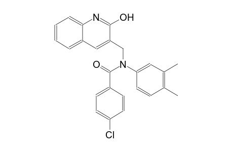 4-chloro-N-(3,4-dimethylphenyl)-N-[(2-hydroxy-3-quinolinyl)methyl]benzamide