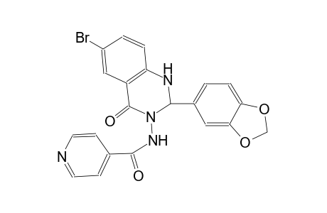 N-(2-(1,3-benzodioxol-5-yl)-6-bromo-4-oxo-1,4-dihydro-3(2H)-quinazolinyl)isonicotinamide