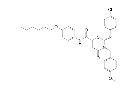 (2Z)-2-[(4-chlorophenyl)imino]-N-[4-(hexyloxy)phenyl]-3-(4-methoxybenzyl)-4-oxotetrahydro-2H-1,3-thiazine-6-carboxamide
