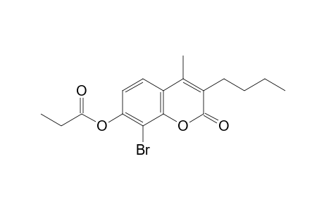 8-bromo-3-butyl-7-hydroxy-4-methylcoumarin, propionate