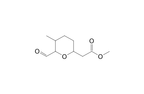 Methyl 6-formyl-5-methyltetrahydro-2H-pyran-2-acetate