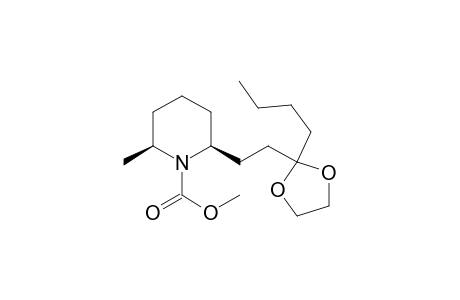 1-Piperidinecarboxylic acid, 2-[2-(2-butyl-1,3-dioxolan-2-yl)ethyl]-6-methyl-, methyl ester, cis-(.+-.)-