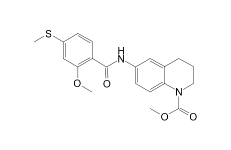 1(2H)-Quinolinecarboxylic acid, 3,4-dihydro-6-[[2-methoxy-4-(methylthio)benzoyl]amino]-, methyl ester