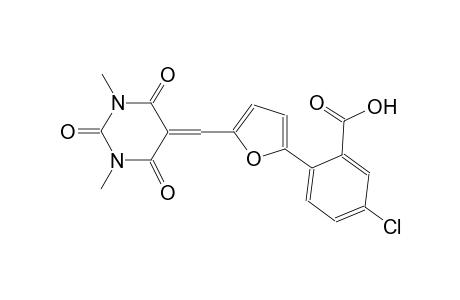 5-Chloranyl-2-[5-[[1,3-dimethyl-2,4,6-tris(oxidanylidene)-1,3-diazinan-5-ylidene]methyl]furan-2-yl]benzoic acid