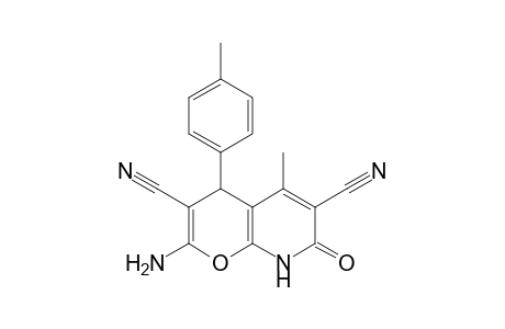 2-Amino-7,8-dihydro-5-methyl-7-oxo-4-(p-tolyl)-4H-pyrano[2,3-b]pyridine-3,6-dicarbonitrile