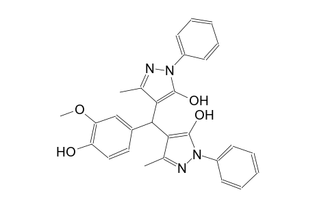4,4'-((4-hydroxy-3-methoxyphenyl)methylene)bis(3-methyl-1-phenyl-1H-pyrazol-5-ol)