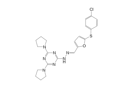 5-[(4-chlorophenyl)sulfanyl]-2-furaldehyde [4,6-di(1-pyrrolidinyl)-1,3,5-triazin-2-yl]hydrazone