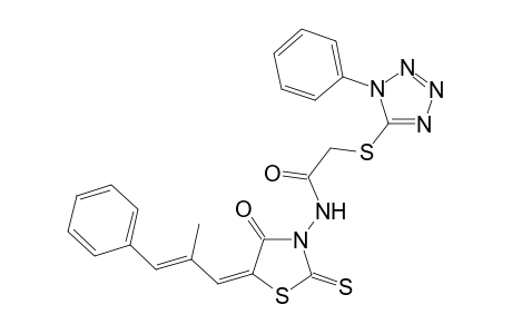 5-[2'-Methyl-3'-phenylpropenylidene]-3-{2'-[( 1"-phenyltetrazol-5"-yl)thio]acetylamino}-2-thioxothiazolidin-4-one