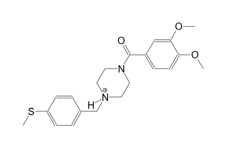 1-(3,4-dimethoxybenzoyl)-4-[4-(methylsulfanyl)benzyl]piperazin-4-ium