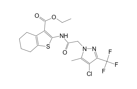 ethyl 2-({[4-chloro-5-methyl-3-(trifluoromethyl)-1H-pyrazol-1-yl]acetyl}amino)-4,5,6,7-tetrahydro-1-benzothiophene-3-carboxylate