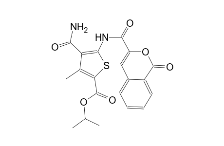 isopropyl 4-(aminocarbonyl)-3-methyl-5-{[(1-oxo-1H-2-benzopyran-3-yl)carbonyl]amino}-2-thiophenecarboxylate