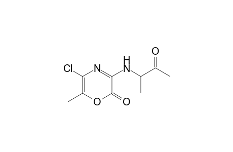 5-Chloranyl-6-methyl-3-(3-oxidanylidenebutan-2-ylamino)-1,4-oxazin-2-one