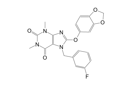 8-(1,3-benzodioxol-5-yloxy)-7-(3-fluorobenzyl)-1,3-dimethyl-3,7-dihydro-1H-purine-2,6-dione