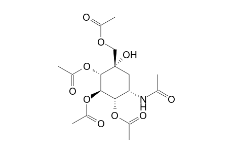 (1S,2R,3S,4S,6S)-6-Acetamido-4-(acetoxymethyl)-4-hydroxycyclohexane-1,2,3-triyl triacetate (penta-N,O-acetylvaliolamine)