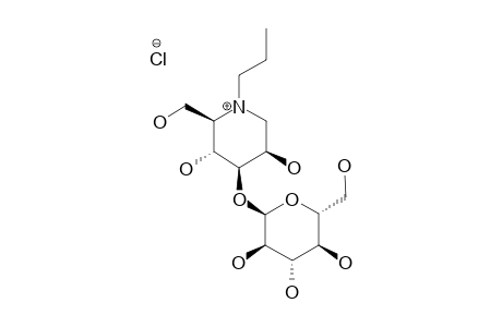 1,5-DIDEOXY-3-O-(ALPHA-D-GLUCOPYRANOSYL)-1,5-IMINO-N-N-PROPYL-D-MANNITOL-HYDROCHLORIDE