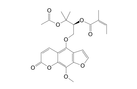 (S)-3-Acetoxy-1-((9-methoxy-7-oxo-7H-furo[3,2-G]chromen-4-yl)oxy)-3-methylbutan-2-yl (Z)-2-methylbut-2-enoate