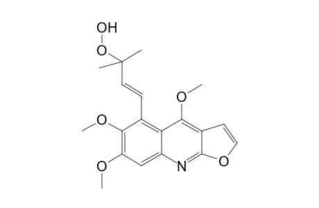 (E)-1,1-Dimethyl-3'-(4'',6'',7''-trimethoxy-furo[2,3-b]quinolin-5''-yl)-2-propenyl-1-Hydroperoxide