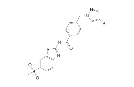 4-[(4-bromo-1H-pyrazol-1-yl)methyl]-N-[6-(methylsulfonyl)-1,3-benzothiazol-2-yl]benzamide