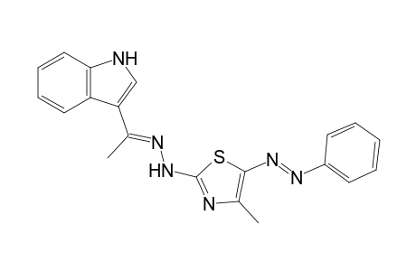 2-{2-[1-(1H-Indol-3-yl)ethylidene]hydrazinyl}-4-methyl-5-(phenyldiazenyl)thiazole