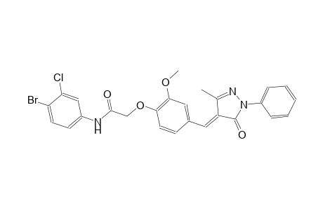 N-(4-bromo-3-chlorophenyl)-2-{2-methoxy-4-[(E)-(3-methyl-5-oxo-1-phenyl-1,5-dihydro-4H-pyrazol-4-ylidene)methyl]phenoxy}acetamide