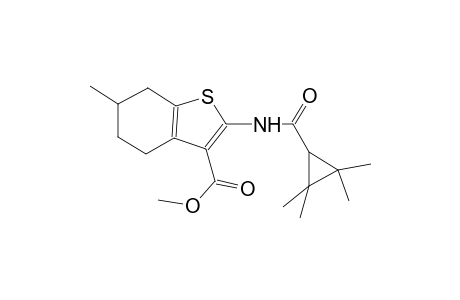 methyl 6-methyl-2-{[(2,2,3,3-tetramethylcyclopropyl)carbonyl]amino}-4,5,6,7-tetrahydro-1-benzothiophene-3-carboxylate
