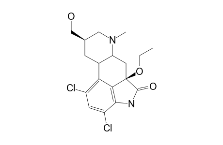 (+)-12,14-DICHLORO-3-BETA-ETHOXY-2,3-DIHYDRO-8-BETA-(HYDROXYMETHYL)-6-METHYLERGOLIN-2-ONE
