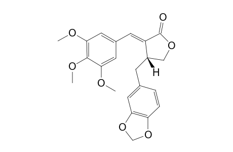 NEMEROSIN;2-(3,4,5-TRIMETHOXYBENZYLIDENE)-3-(3',4'-METHYLENEDIOXYBENZYL)-GAMMA-BUTYROLACTONE