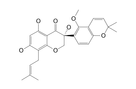 PHYLLANONE-A;3,5,7-TRIHYDROXY-5'-METHOXY-2',3'-DIMETHYL-8-(3-METHYLBUT-2-ENYL)-[3,6'-BIS-2H-1-BENZOPYRAN]-4(3H)-ONE